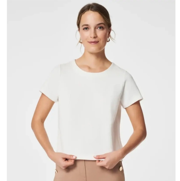 Spanx Women’s White The Perfect Pleated Back Top Size 3X  EUC - Picture 1 of 9